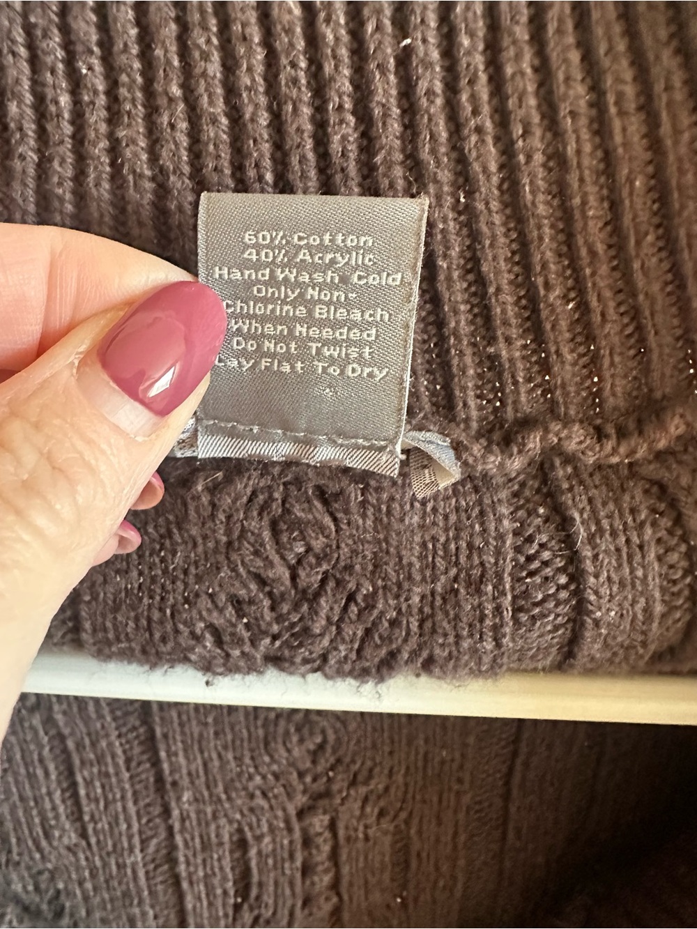 Ann Taylor Chocolate Cable Knit Button-Up Cardigan - Picture 5 of 6